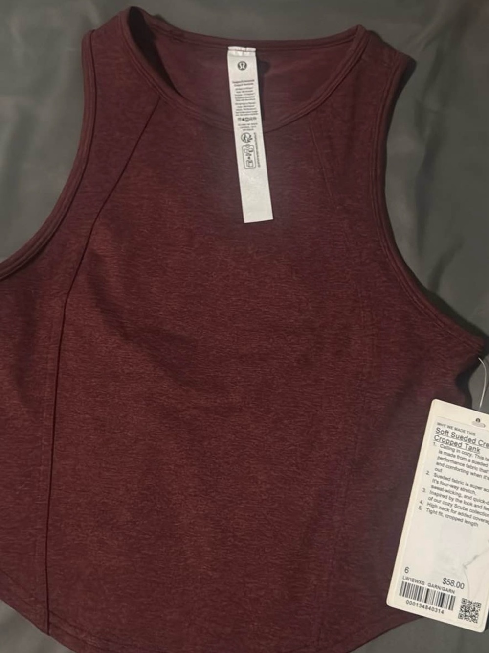 lululemon athletica Maroon Soft-Spun Crew Tank